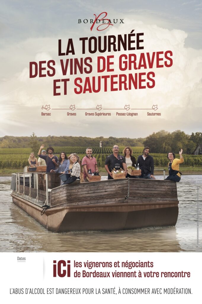 Visuel pour les Vins de Bordeaux. DA et graphisme Agence GULFSTREAM