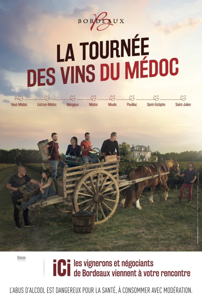 Visuel pour les Vins de Bordeaux. DA et graphisme Agence GULFSTREAM